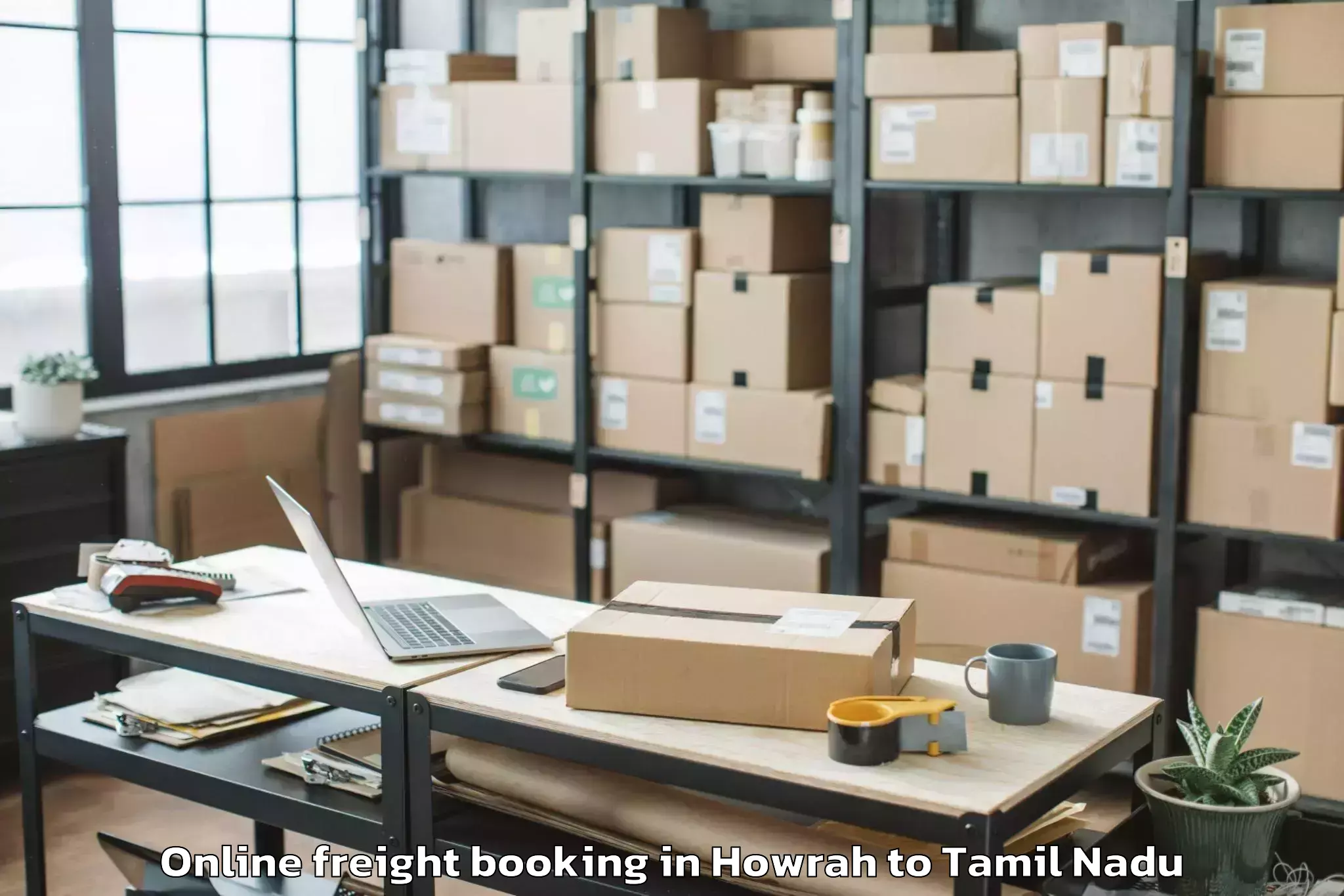 Book Howrah to Peelamedu Airport Cjb Online Freight Booking